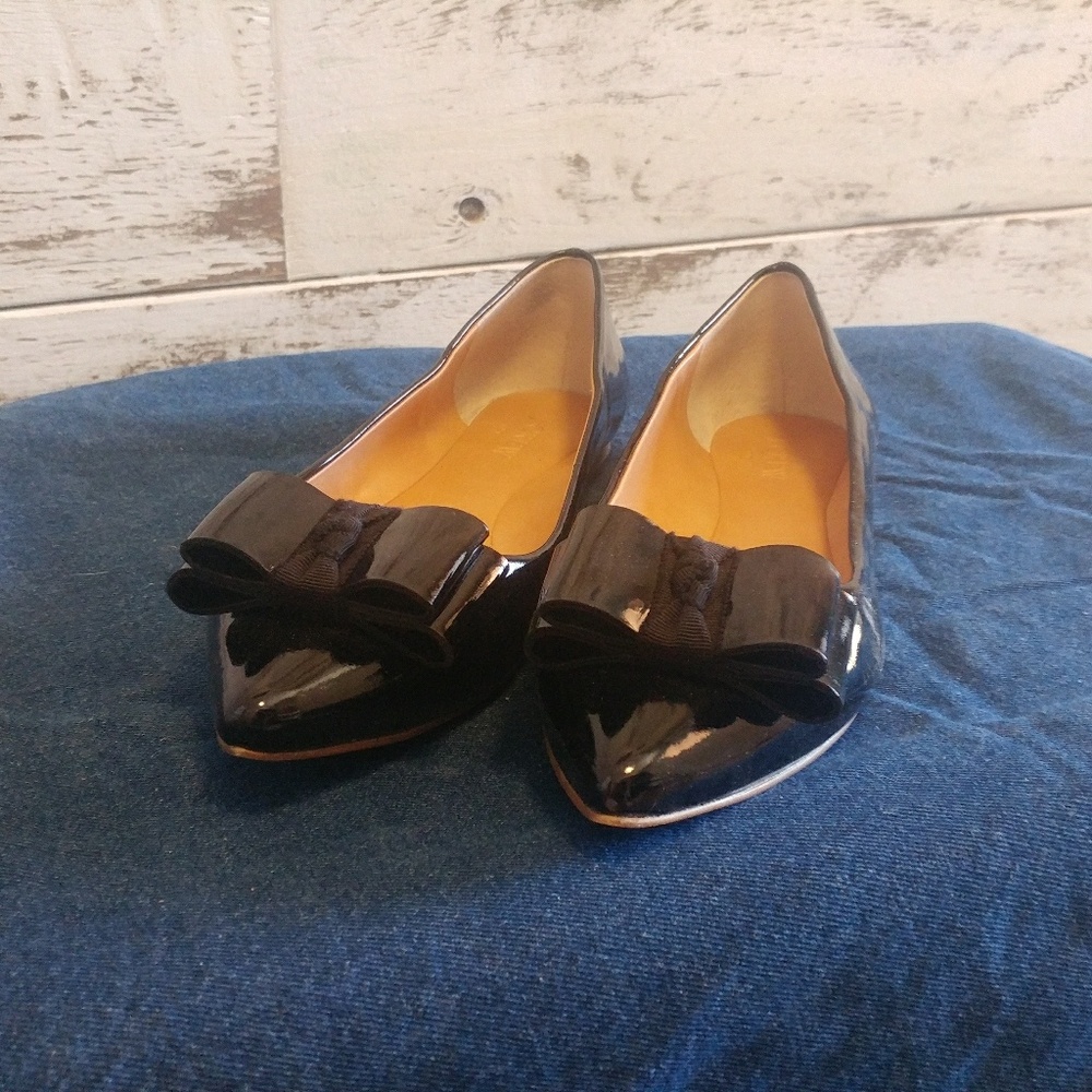 J.Crew Emmery Patent Leather Bow Flats